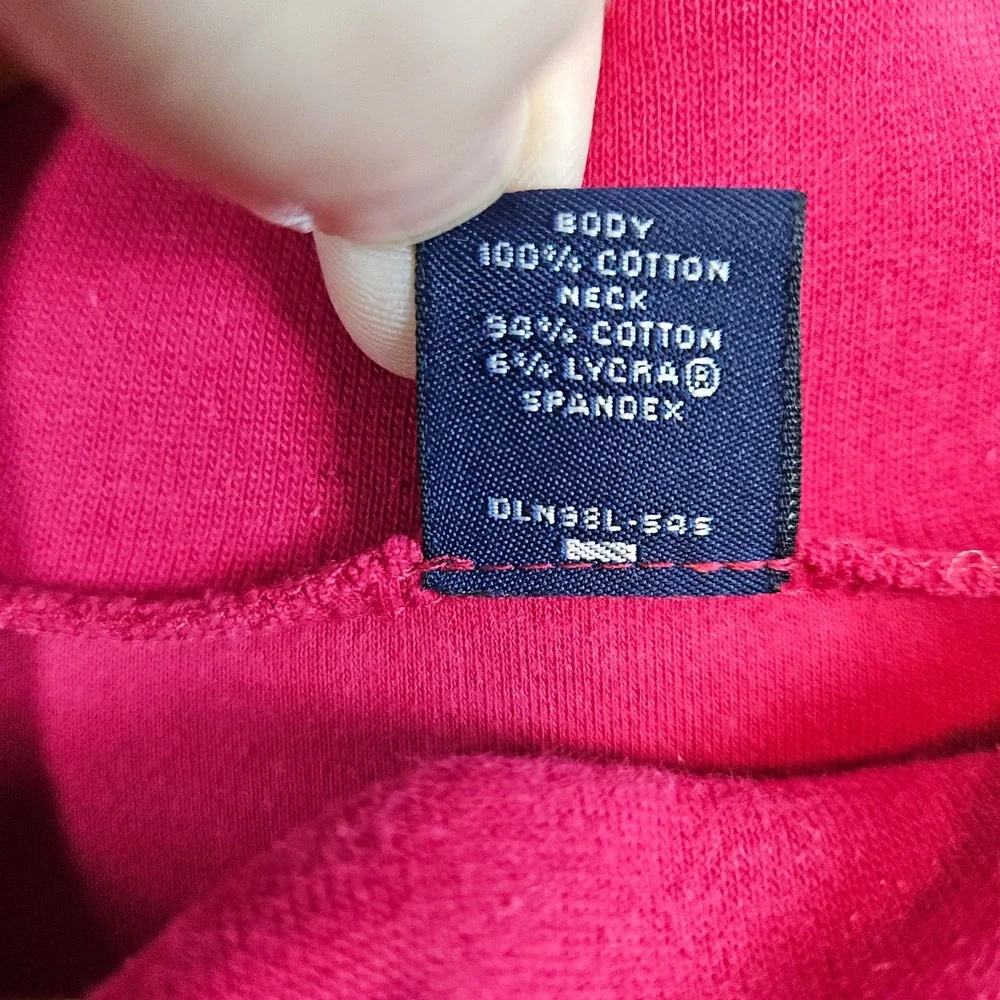 Lands End Men's Red Turtleneck Pullover Size XL/T 100%‎ Cotton Preppy FADING